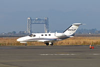 N923JP @ KAPC - Framed by the Napa River RR Bridge Raspberry Consulting (Monterey Park, CA) 2008 Cessna 510 arrives from KVNY (Van Nuys, CA) - by Steve Nation