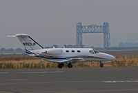N923JP @ KAPC - Raspberry Consulting (Monterey Park, CA) 2008 Cessna 510 taxis past historic Napa River RR Bridge for flight to KOXR (Oxnard, CA) - by Steve Nation