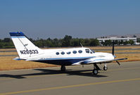 N26533 @ KCCR - Home-based 1979 Cessna 421C of Cold Air taxis for takeoff on RWY 32R - by Steve Nation