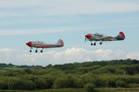 G-YAKF @ EGFH - Formation take off with G-BVVA - by Roger Winser
