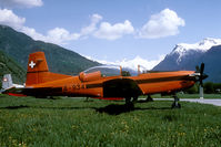 A-934 @ LSTA - One of the most beautiful airfields to take pictures was Raron the the Rhone valley. No fences and this mountenous background offered great opportunities.  It was closed in 1993.