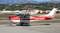 N52989 @ KCMA - 1974 Cessna 182P taxis at Camarillo Airport (CA) home base on sunny, balmy January day - by Steve Nation
