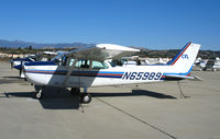 N65989 @ KCMA - Another sharp looking Channel Islands Aviation/CIA blue collar bird - 1983 Cessna 172P at Camarillo Airport (CA) home base on sunny, balmy January day - by Steve Nation