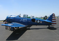 N3617F @ KMYV - North American AT-6D at Marysville, CA for joy rides (interesting color scheme, no? J-107 RNeAF? 90773 USAAF?) - by Steve Nation