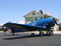 N3617F @ KMYV - North American AT-6D at Marysville, CA for joy rides (interesting color scheme, no? J-107 RNeAF? 90773 USAAF?) - by Steve Nation