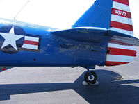 N3617F @ KMYV - CLOSE-UP rear fuselage: North American AT-6D at Marysville, CA for joy rides (interesting color scheme, no? J-107 RNeAF? 90773 USAAF?) - by Steve Nation