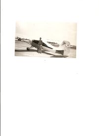 N9529E @ AYZ - On ramp at Zahns Airport, Amityville, Long Island circa early 1950's. Ed Ferner standing by aircraft. - by Bob Burke