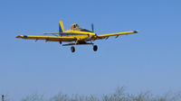N5119G @ 69CL - Growers Air Service 1997 AT-502B returning to Medlock Field, woodland, CA after spray run - spreader equipped - by Steve Nation