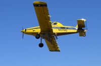 N5119G @ 69CL - Growers Air Service 1997 AT-502B leaving Medlock Field, Woodland, CA for spray run - spreader equipped - by Steve Nation