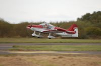 G-OCFC @ EGFH - Visiting Robin Alpha Sport departing Runway 22. - by Roger Winser