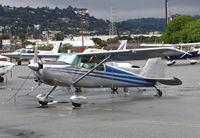 N3497C @ KSQL - 1955 Cessna 170B on transient ramp visiting from Reno, NV - San Carlos, CA - by Steve Nation