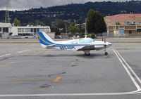 N8540M @ KSQL - 1963 Beech 95-B55 on visitors ramp @ San Carlos, CA - by Steve Nation