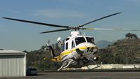 N14LA @ POC - Settling down on helipad - by Helicopterfriend