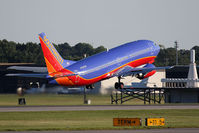 N350SW @ ORF - Southwest Airlines N350SW (FLT SWA186) departing RWY 23 en route to Baltimore/Washington Int'l (KBWI) with the Norfolk VOR in the background.