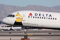 N6715C @ LAS - Nose shot of Delta Air Lines N6715C Grammy Awards as she lands on RWY 25L.