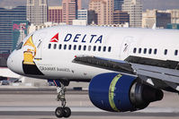 N6715C @ LAS - Nose shot of Delta Air Lines N6715C Grammy Awards as she lands on RWY 25L.