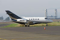 N854FL @ KAPC - Flight Options (Richmond Heights, OH) 1999 Hawker 800XP departing for positioning flight to KOAK/Oakland Intl Airport, CA as OPT854 - Napa River RR Bridge in background - by Steve Nation