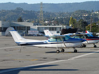 N756RA @ KSQL - Evans & Company (California City, CA) 1979 Cessna R182 visiting KSQL/San Carlos, CA - by Steve Nation