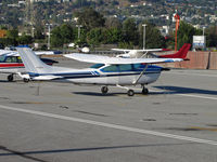 N756RA @ KSQL - Evans & Company (California City, CA) 1979 Cessna R182 visiting KSQL/San Carlos, CA - by Steve Nation
