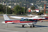 N20105 @ KSQL - 1972 Cessna 172M from KLHM/Lincoln, CA visiting KSQL/San Carlos, CA - by Steve Nation