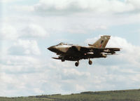 ZD713 @ EGQS - Tornado GR.1, callsign Poker 2, of 15[Reserve] Squadron on finals for Runway 05 at RAF Lossiemouth in the Summer of 1998. - by Peter Nicholson