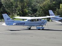 N339SP @ POC - Tied down and parked in transient parking - by Helicopterfriend