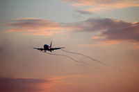 G-ODUS @ EGSS - Winter sunset, Stansted December 2005. (Easyjet G-ODUS) - by Terence Burke