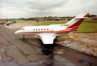 G-TSAM @ EGVA - Series 800 BAe 125 operated by the Warton Division of British Aerospace on the flight-line at the 1993 Intnl Air Tattoo at RAF Fairford. - by Peter Nicholson