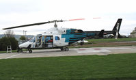 N29KH @ 5CL2 - CALSTAR 1981 Bell 222 with doors open on standby @ St. Louise Regional Hospital Heliport, Gilroy, CA - by Steve Nation