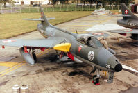 J-4026 @ EGVA - Hunter F.58 of the Patrouille Suisse aerobatic display team on the flight-line at the 1993 Intnl Air Tattoo at RAF Fairford. - by Peter Nicholson