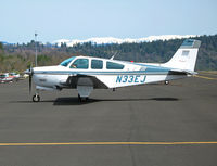 N33EJ @ KPVF - 1993 Beech F33A taxis to hangar @ Placerville, CA - by Steve Nation