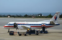 N400BR @ KMRY - American Eagle 1996 SAAB 340B awaiting passengers @ Monterey Penisula Airport, CA (canceled Feb 22, 1010 as sold to Australia) - by Steve Nation
