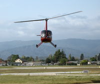 N58UP @ KWVI - Head on shot of 2005 Robbie R44 II on approach@ Watsonville, CA - by Steve Nation