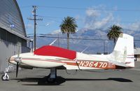 N3647D @ CNO - Covered up, some sanding or repairs completed and parked at the hanger - by Helicopterfriend