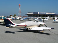 N401BB @ KSQL - 2001 Stimple LANCAIR 235 homebuilt with canopy covered visiting @ San Carlos, CA - by Steve Nation