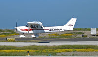 N590SP @ KSQL - Locally-based 2000 Cessna 172S just before touchdown @ San Carlos, CA (with Flyby Air LLC, New Orleans, LA by May 2008) - by Steve Nation