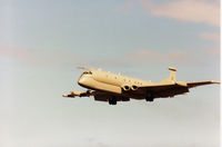 XV231 @ EGQS - Nimrod MR.2 of the Kinloss Maritime Wing on approach to Runway 23 at RAF Lossiemouth in September 1990. - by Peter Nicholson