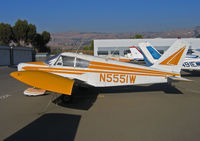 N5551W @ KRHV - Locally-based 1962 Piper PA-28-150 with STOL wingtips poses in bright sunshine @ Reid-Hillview Airport, San Jose, CA - by Steve Nation