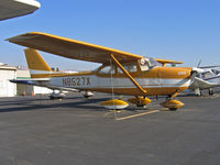 N8527X @ KRHV - Butterscotch and white 1962 Cessna P172D in bright sunshine @ Reid-Hillview Airport, San Jose, CA - by Steve Nation