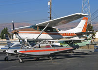 N9493Z @ KRHV - Locally-based 1981 Cessna TU206G on floats in brilliant sunshine @ Reid-Hillview Airport, San Jose, CA - by Steve Nation