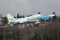 N39FS @ KBFI - Seen departing BFI on a cool & cloudy day is this 1963 vintage T-39A operated by BAE Systems. Aircraft wears the basic FAA color scheme and is adorned with various sensors. - by Joe G. Walker
