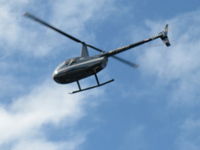 N728PG @ SZP - 2001 Robinson R44 CLIPPER, Lycoming O-540-F1B5 260 Hp derated to 225 Hp for takeoff, 205 Hp continuous, pop-out floats, overflight Rwy 22 - by Doug Robertson