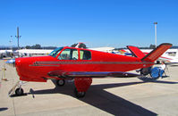N9VD @ KWVI - Bright red 1947 Beech 35 with - hmmm - provocative registration @ 2010 Watsonville, CA Fly-in - by Steve Nation