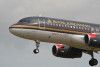 JY-AYD @ EBBR - Arrival of flight RJ105 to RWY 25L