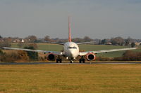 G-EZJZ @ EGGW - easyJet B737 lining up on RW26 - by Chris Hall