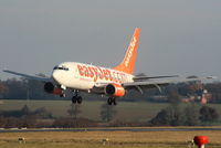 G-EZKF @ EGGW - easyJet B737 on finals for RW26 - by Chris Hall