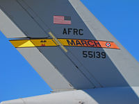05-5139 @ KWVI - Close-up of tail band on AFRC 452nd AMW C-17A from March AFB @ 2010 Watsonville Fly-in - by Steve Nation