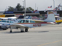 N376S @ KWVI - Torrance, CA-based 1960 Beech B95 taxis in to display area @ 2010 Watsonville Fly-in - by Steve Nation
