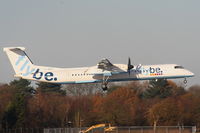 G-JECO @ EGCC - flybe Dash-8 on finals for RW05L - by Chris Hall