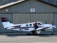 N77NW @ SZP - 1981 Beech 58TC BARON, two Continental TSIO-520 325 Hp each. 151 58TC Barons were built from 1976-1984. Upped from 310 Hp engines to 325 Hp engines in 1978. - by Doug Robertson
